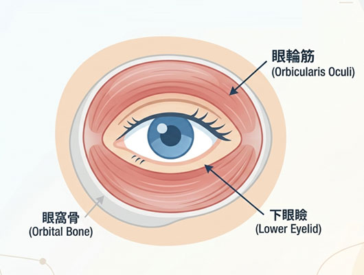眼輪筋のイラスト
