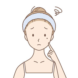 女性のほくろイメージイラスト