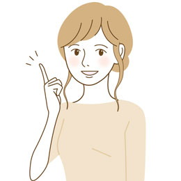ポイントを示す女性イラスト