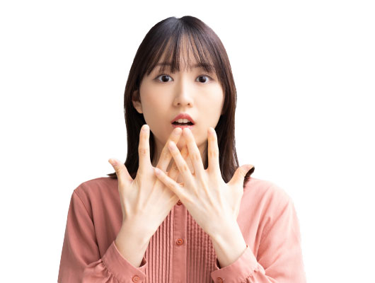 びっくりする女性イメージ